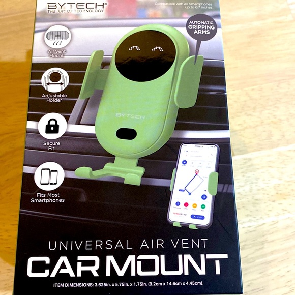Universal Air Vent Car Mount Cell Phone Holder in Mint Green by Bytech - Picture 1 of 6